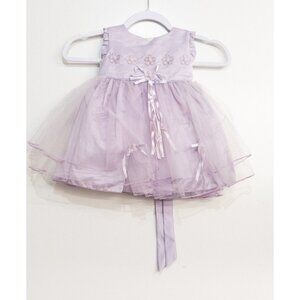 Growing Up Kids Girls Purple Polyester Tutu Dress Floral Tulle Sleeveless Size L